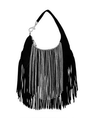 Rebecca Minkoff Suede and Crystal Fringe Shoulder Bag NEW w Dustbag